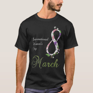 International Women S Day Pansy Flower March 8 20 T-Shirt