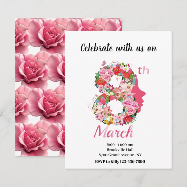 International Women's Day 08  2025 Invitation (Front/Back)