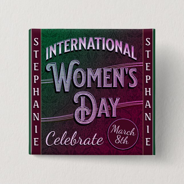 International Women's Day 15 Cm Square Badge (Front)