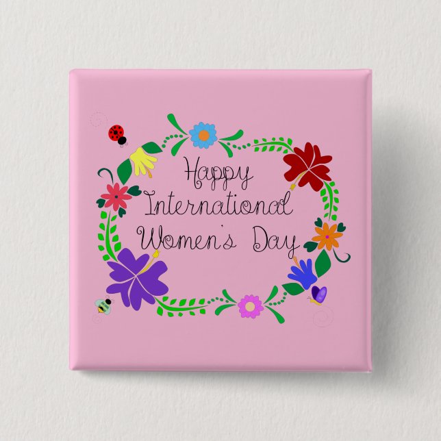 International Women's Day 2021 15 Cm Square Badge (Front)