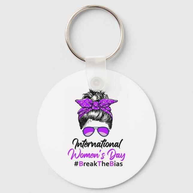 International Womens Day 2022 BreakTheBias 8 March Key Ring (Front)