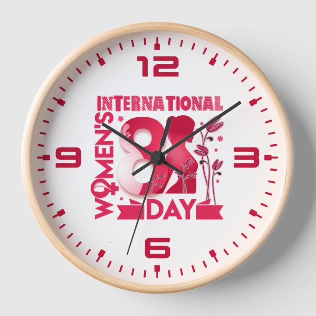 International Women's Day 2023 Women's Day 8 March Clock (Front)