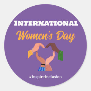 International Women's Day 2025 inclusion feminist Classic Round Sticker