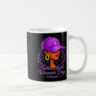 International women's day 2026 8 march black women coffee mug