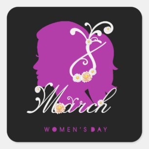 international women's day 8 march 2025 square sticker