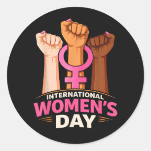 International Women's Day 8 March Classic Round Sticker