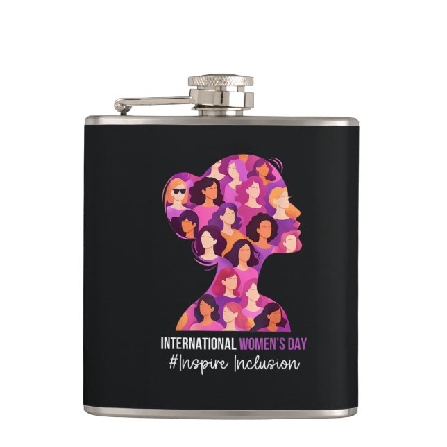 International Women's Day 8 March  Hip Flask (Front)