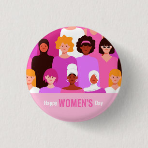 International women's day 8 march pink Button