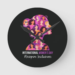 International Women's Day 8 March Round Clock