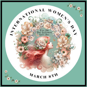 International Women's Day 8th March Feminine 7.5 Cm Round Badge