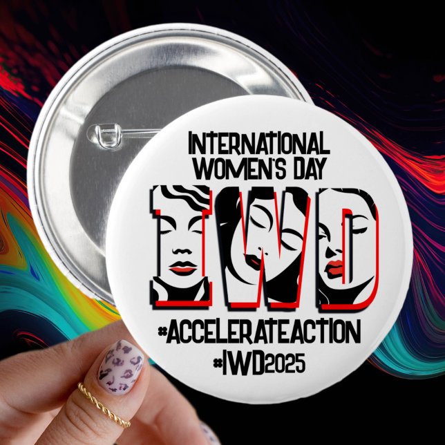 International Women's Day | Accelerate Action 6 Cm Round Badge (Creator Uploaded)