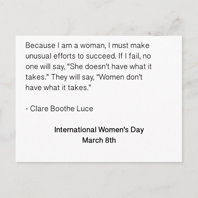 International Women's Day - All Women Postcard (Front)