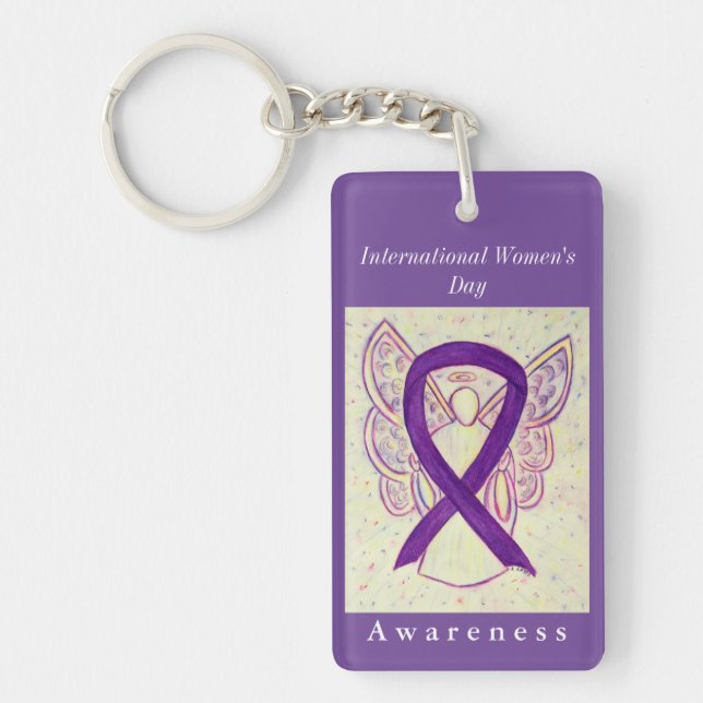 International Women's Day Awareness Angel Keychain (Front)