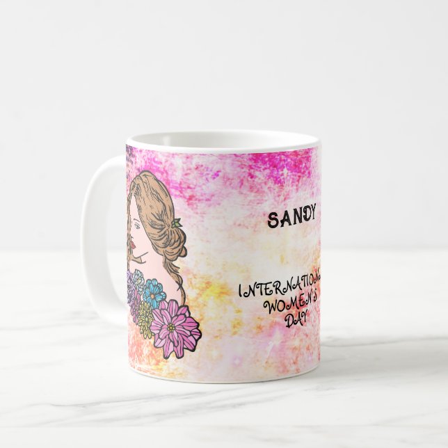 International Women's Day Beautiful Lady Coffee Mug (Front Left)