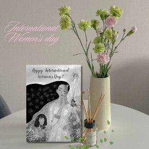 International Women's Day black and white Card