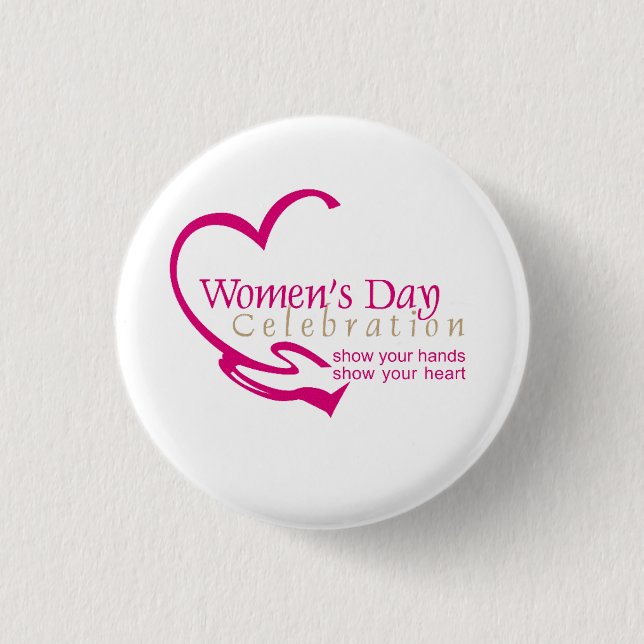 International women's day bu 3 cm round badge (Front)