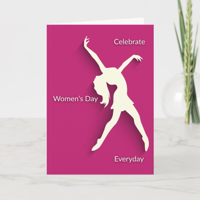 International Women's Day Celebrate Raspberry Card (Front)