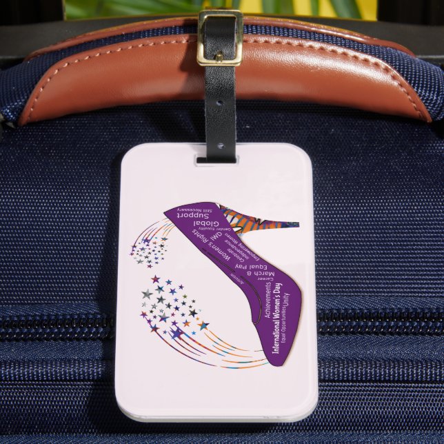 International Women's Day Celebrate Support Luggage Tag (Front Insitu 2)