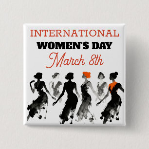 International Women's Day   Celebrating Women 15 Cm Square Badge