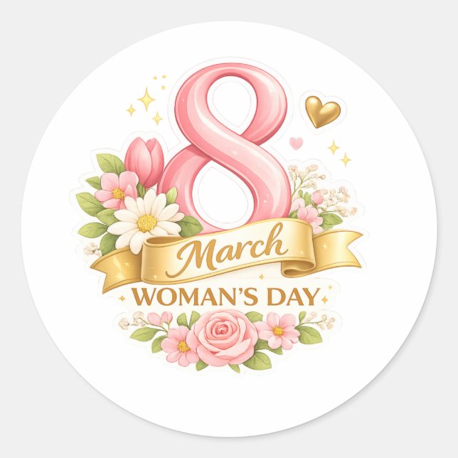 International Women's Day celebration Classic Round Sticker (Front)