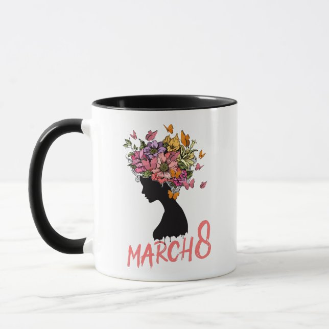International Women's Day clip art, March 8th Mug (Left)