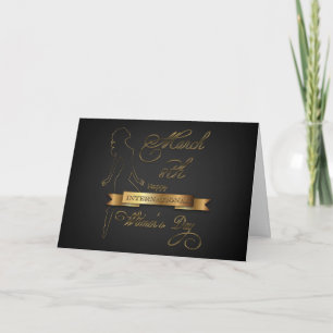 International Women's Day Elegant Gold Card