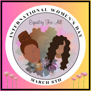 International Women's Day Equality For All 10 Cm Round Badge