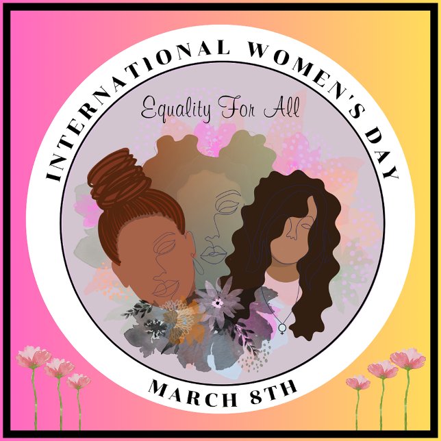 International Women's Day Equality For All 10 Cm Round Badge (Creator Uploaded)