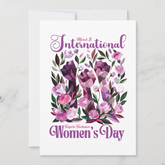 International Women's Day Floral Fists Postcard (Front)
