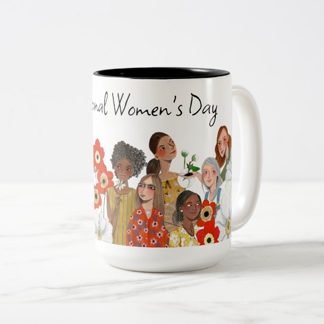 International Womens Day gift Two-Tone Coffee Mug (Front Right)