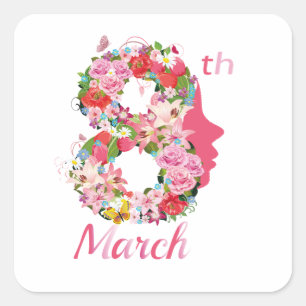 international women's day happy women's day 8 2025 square sticker