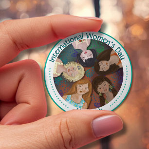International Women's Day Illustration colourful 10 Cm Round Badge