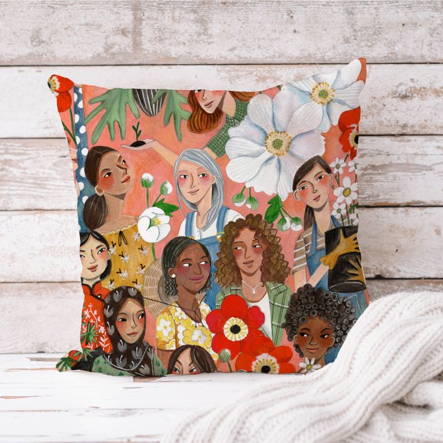 International Women's Day illustration Cushion (Creator Uploaded)