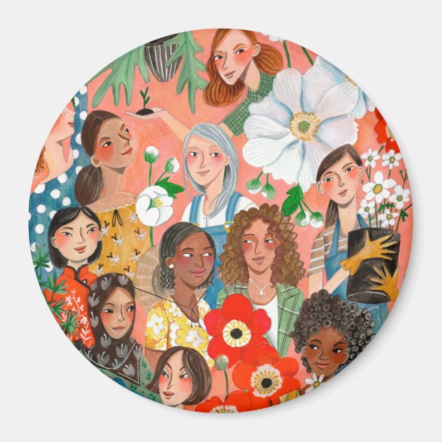 International Women's Day illustration Magnet (Front)