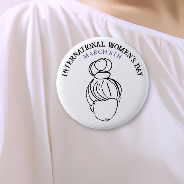 International Women's Day is March 8th 6 Cm Round Badge (Creator Uploaded)