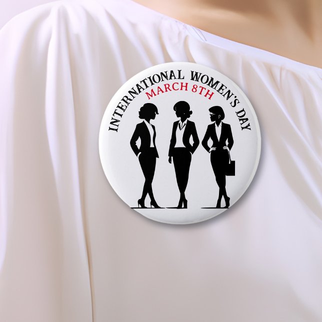 International Women's Day is March 8th 6 Cm Round Badge (Creator Uploaded)