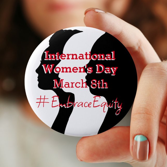 International Women's Day is March 8th   6 Cm Round Badge (Creator Uploaded)