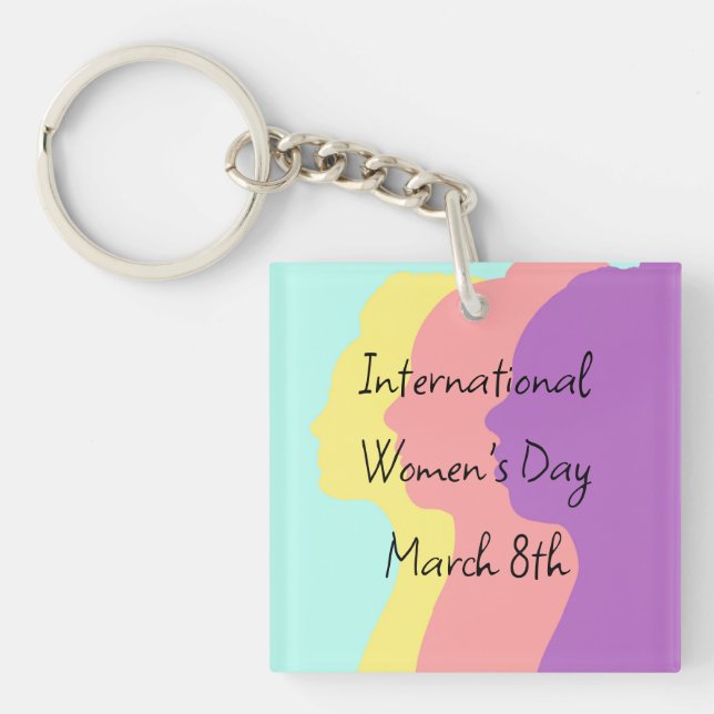 International Women's Day is March 8th    Key Ring (Front)
