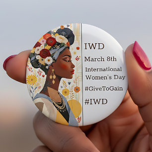 International Women's Day   IWD #GivetoGain 6 Cm Round Badge