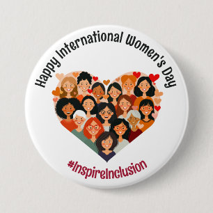 International Women's Day   IWD March 8   Heart 7.5 Cm Round Badge