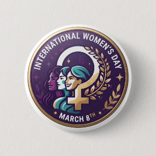 International Women's Day IWD March 8th 6 Cm Round Badge