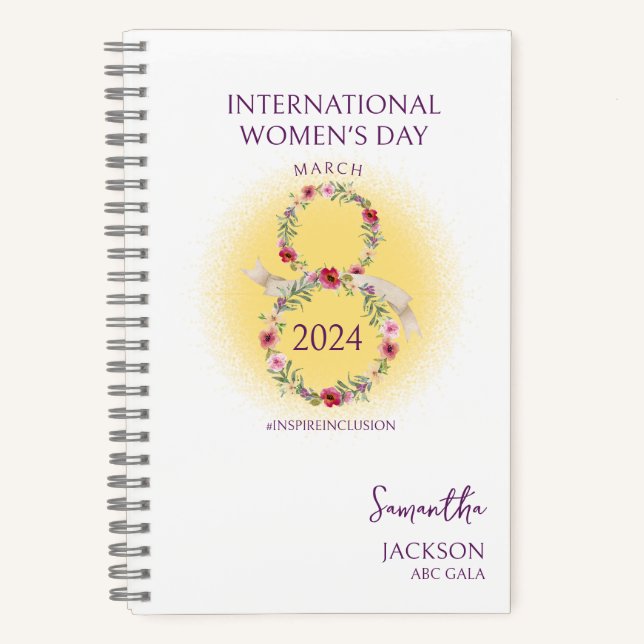 International Womens Day March 8 Inspire Inclusion Notebook (Front)