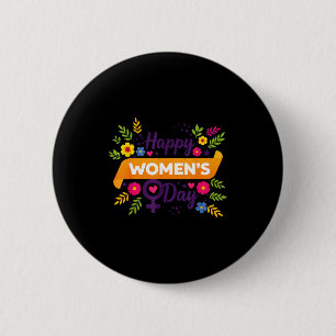 International women's day march 8 rose feminist 6 cm round badge