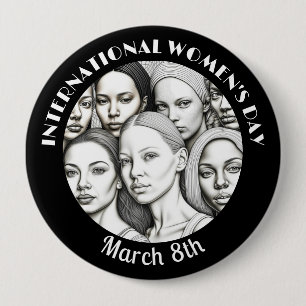 International Women's Day March 8th 10 Cm Round Badge