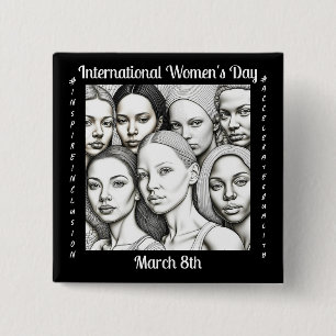 International Women's Day March 8th 15 Cm Square Badge