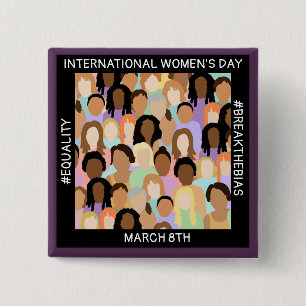 International Women's Day - March 8th 15 Cm Square Badge