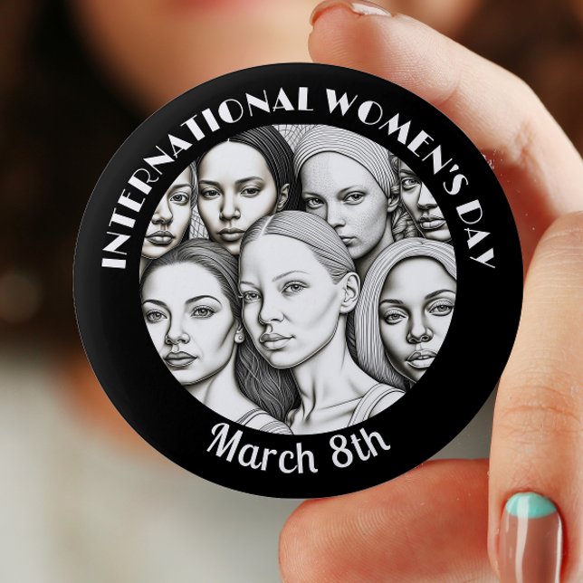International Women's Day March 8th 6 Cm Round Badge (Creator Uploaded)