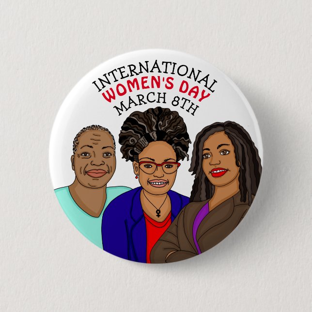 International Women's Day - March 8th 6 Cm Round Badge (Front)
