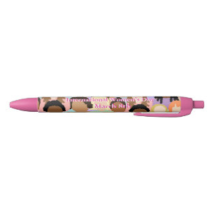 International Women's Day March 8th Black Ink Pen