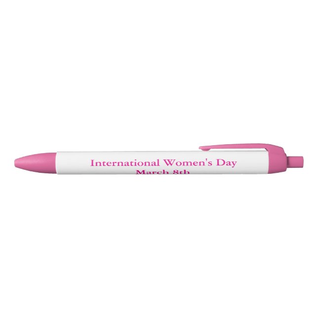 International Women's Day March 8th Black Ink Pen (Top)